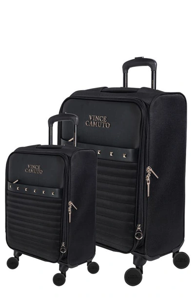 Vince Camuto Set Of Two Ivor Softshell Spinner Suitcase In Black