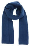 Portolano Stitched Cashmere Scarf In Classic Navy