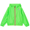 K-way Green Contrast Zip Up Jacket In Green