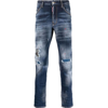 Dsquared2 Mens Navy Distressed Paint Splatter Jeans