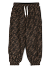 Fendi Ff-logo Print Track Pants In Brown