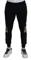 DOLCE & GABBANA DOLCE & GABBANA BLACK POLYESTER SKINNY JOGGER MEN MEN'S PANTS