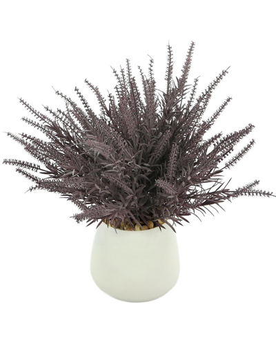 Creative Displays Lavender/gray Astilbe In White Fiberstone Vase