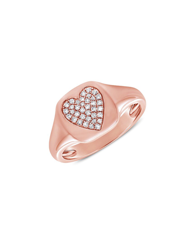 Sabrina Designs 14k Rose Gold Diamond Signet Ring