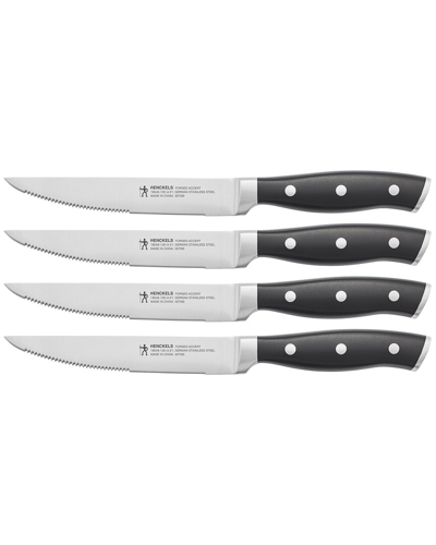 Zwilling J.a. Henckels Forged Accent 4pc Steak Knife Set In Black