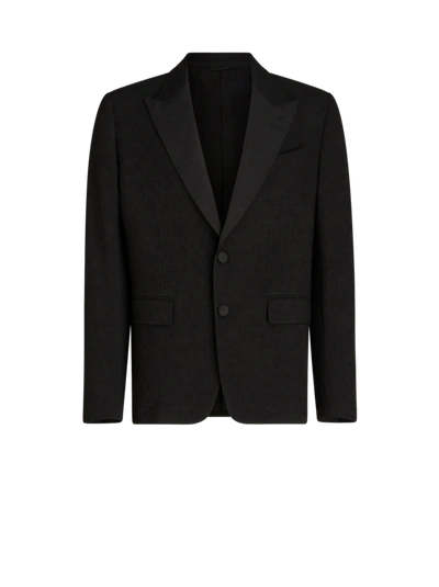 Etro Patterned-jacquard Evening Blazer In Black