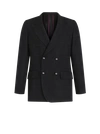 Etro Double-breasted Jacket With Check Pattern In Black