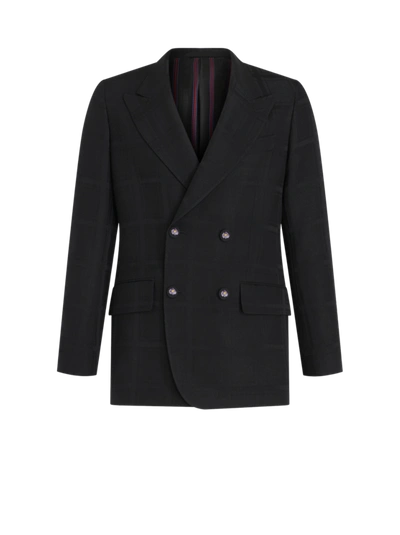 Etro Wool Double-breast Jacket In Black