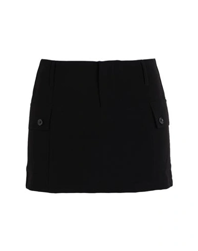 Only Woman Mini Skirt Black Size 12 Polyester, Viscose, Elastane