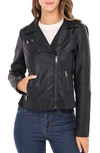 Sebby Faux Leather Moto Jacket In Black