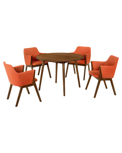 ARMEN LIVING ARMEN LIVING ARCADIA AND RENZO 42IN ROUND WOOD 5PC DINING SET