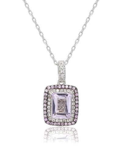 Suzy Levian Silver 0.02 Ct. Tw. Diamond & Gemstone Pendant