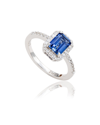 SUZY LEVIAN SUZY LEVIAN SILVER 0.02 CT. TW. DIAMOND & GEMSTONE RING