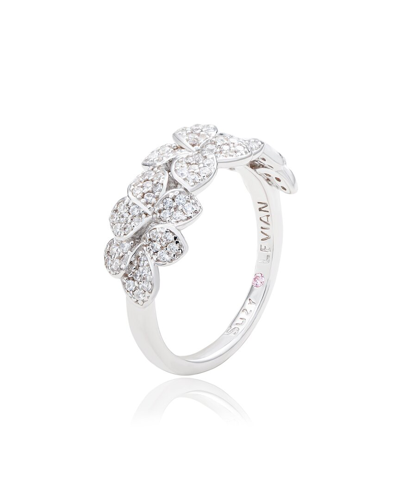 Suzy Levian Silver Cz Ring In Metallic