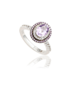 Suzy Levian Sterling Silver Oval Cut Blue Topaz And Sapphire Accent Ring