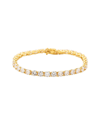 Suzy Levian 15cttw Cubic Zirconia Sterling Silver 7 Inch Crossing Tennis Bracelet