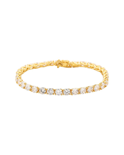 Suzy Levian Silver Cz Bracelet In Gold