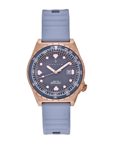 Nautis Baltic Strap Watch W/date - Gray In Gold / Gold Tone