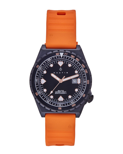 Nautis Baltic Strap Watch W/date - Black/orange
