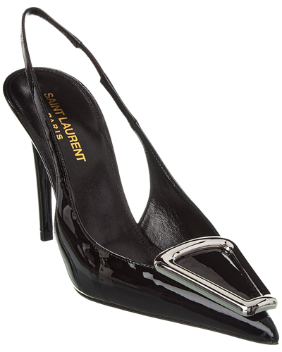 Saint Laurent Women's Avenue Slingback Pumps In Patent Leather In Black