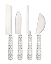 Twine Set Of 4 Tiles Cheese Knives In White