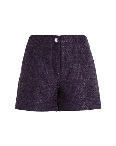 Only Woman Shorts & Bermuda Shorts Dark Purple Size 8 Polyester, Acrylic