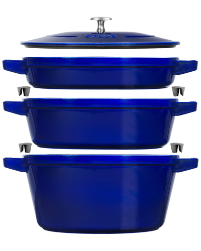 Staub Cast Iron Stackable Cookware In Dark Blue