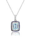 Suzy Levian Sterling Silver Emerald Cut Purple Amethyst And Pink Sapphire Accent Pendant