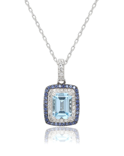 Suzy Levian Silver 0.02 Ct. Tw. Diamond & Gemstone Pendant