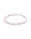 Suzy Levian Silver 0.02 Ct. Tw. Diamond & Gemstone Bracelet