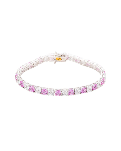 Suzy Levian Silver 0.02 Ct. Tw. Diamond & Gemstone Bracelet