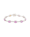 Suzy Levian Silver 0.02 Ct. Tw. Diamond & Gemstone Bracelet