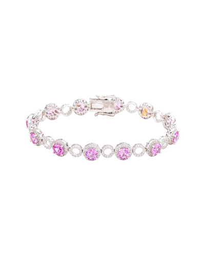 Suzy Levian Silver 0.02 Ct. Tw. Diamond & Gemstone Bracelet