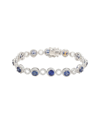 Suzy Levian Silver 0.02 Ct. Tw. Diamond & Gemstone Bracelet