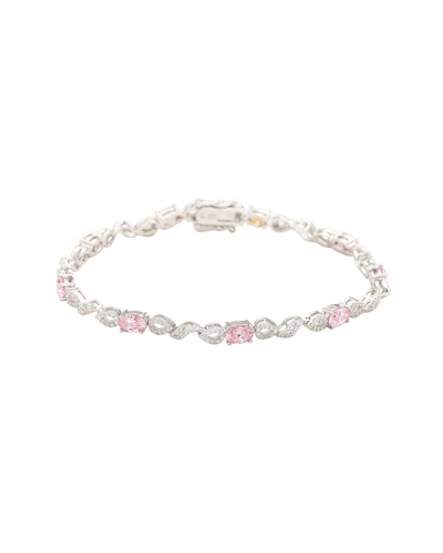 Suzy Levian Silver 0.02 Ct. Tw. Diamond & Gemstone Bracelet In Multi