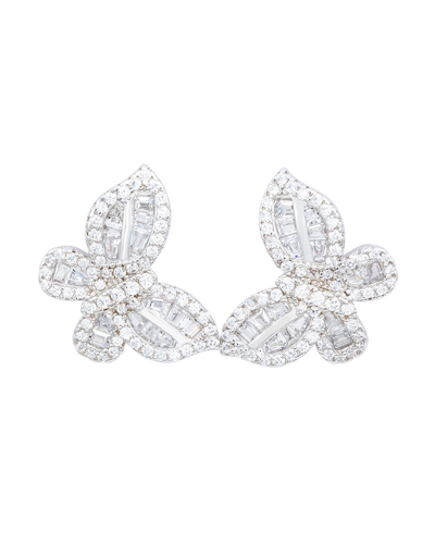 Suzy Levian Silver Cz Earrings