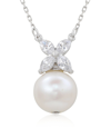 Suzy Levian Silver 0.02 Ct. Tw. Diamond & Created White Sapphire Necklace