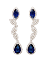 Suzy Levian Cz Linear Drop Earrings