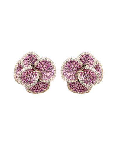 Suzy Levian Silver 0.02 Ct. Tw. Diamond & Gemstone Earrings