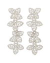 Suzy Levian Sterling Silver Cubic Zirconia Floral Drop Dangle Petite Earrings