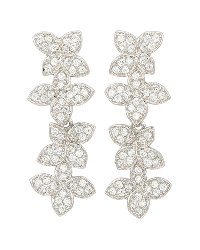 Suzy Levian Silver Cz Earrings