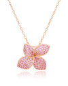 Suzy Levian Blue Sapphire And Diamond Accent In Black Sterling Silver Abstract Flower Pendant In Gold
