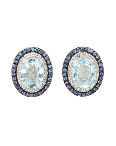 Suzy Levian Silver 0.02 Ct. Tw. Diamond & Gemstone Earrings