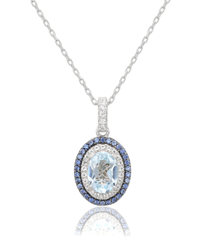 SUZY LEVIAN SUZY LEVIAN SILVER 0.02 CT. TW. DIAMOND & GEMSTONE PENDANT