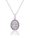 Suzy Levian Sterling Silver Oval Cut Blue Topaz And Sapphire Accent Pendant