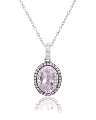 SUZY LEVIAN SUZY LEVIAN SILVER 0.02 CT. TW. DIAMOND & GEMSTONE PENDANT