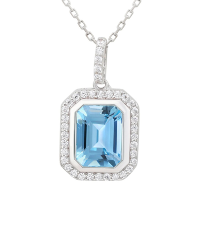 Suzy Levian Silver 0.02 Ct. Tw. Diamond & Gemstone Pendant