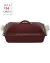 Le Creuset 4qt Heritage Covered Rectangular Casserole With $14 Credit In Red