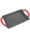 MASTERPAN MASTERPAN NONSTICK GRILL PLATE WITH SILICONE HANDLES