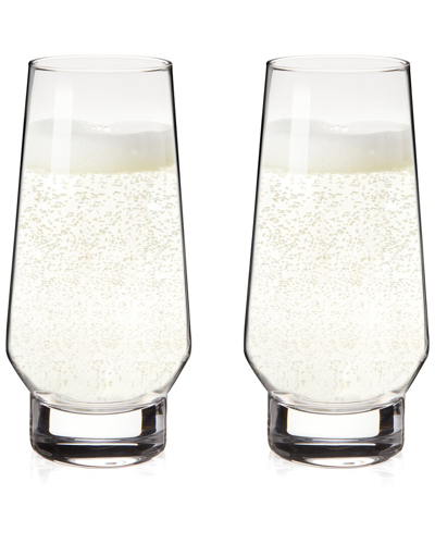Viski Weighted Stemless Champagne Flutes In Clear